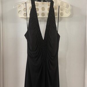 Elegant Black Halter Dress